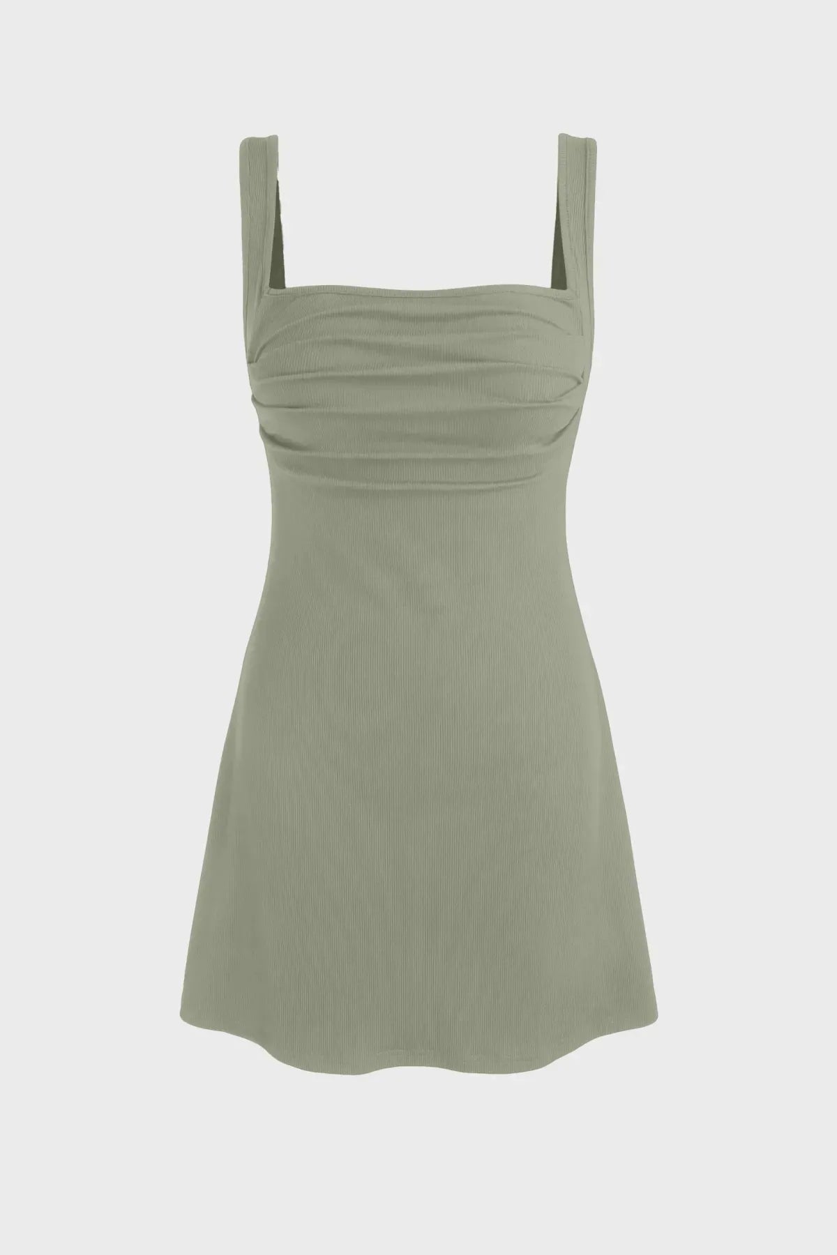 Kort klänning med fyrkantig halsringning