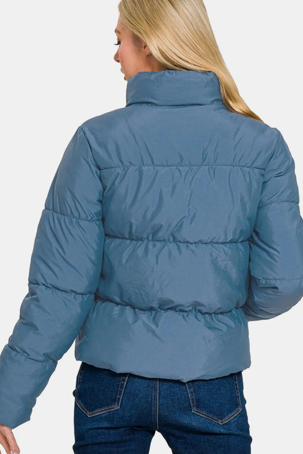 Turtleneck Pufferjacka med dragkedja