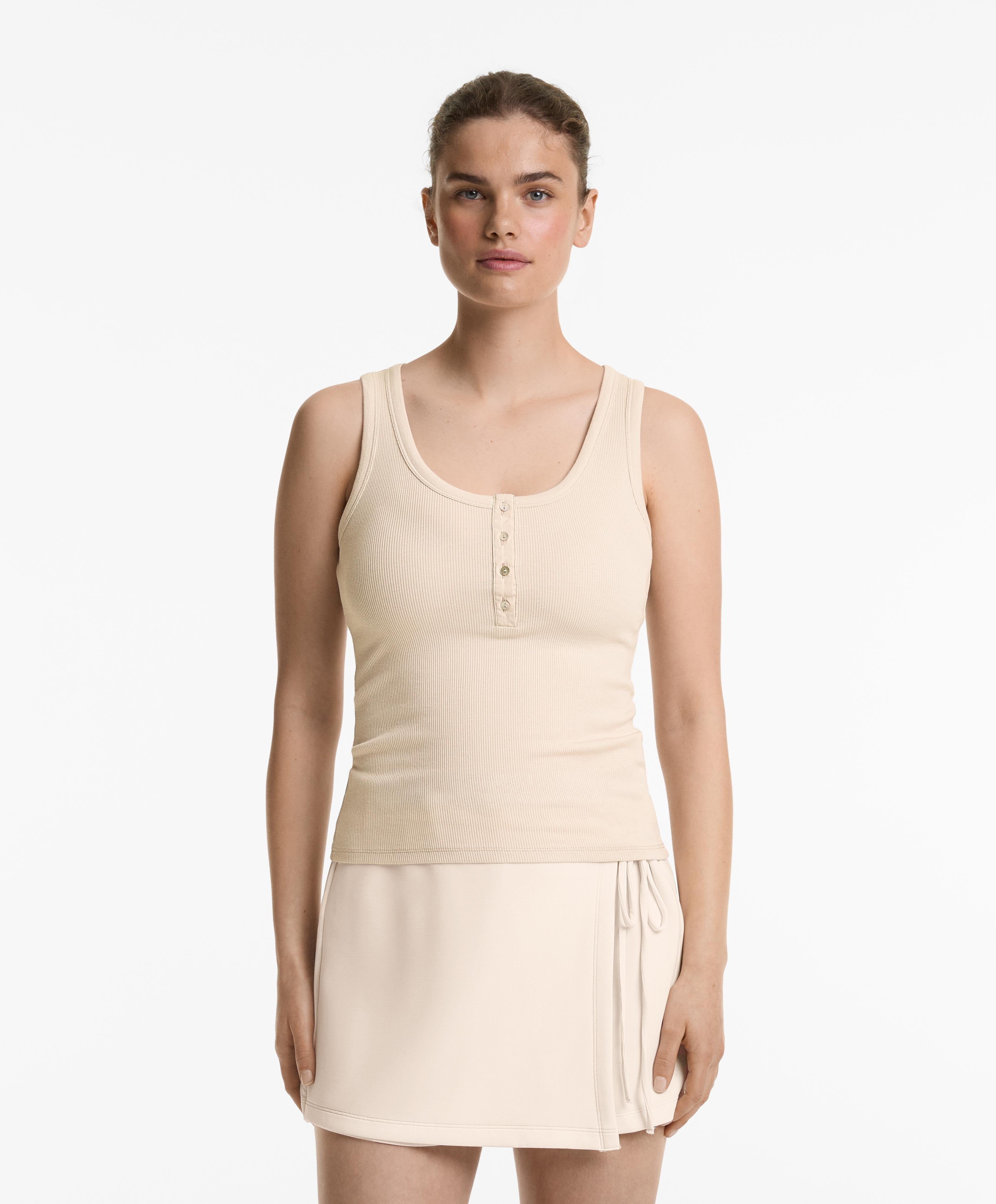 Ribbad Henley tanktopp