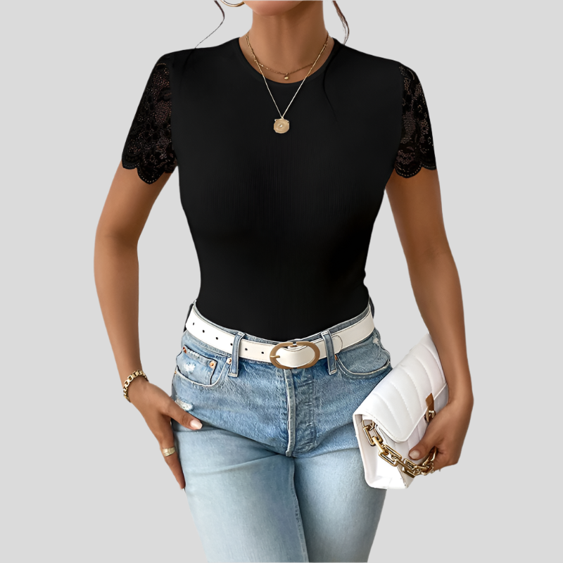 Randig jumpsuit med stickad bar rygg