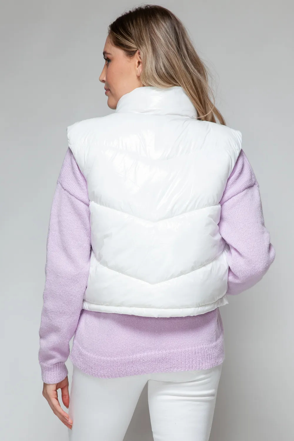 Snobbig quiltad väst med dragkedja
