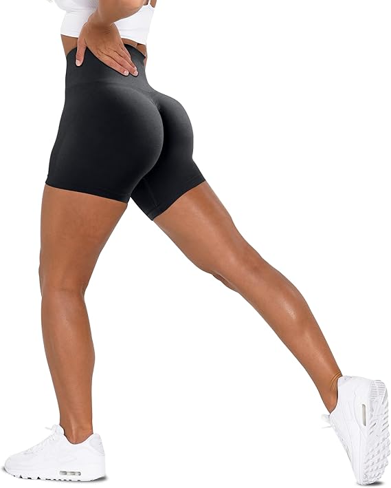 Sömlösa sportshorts med hög midja