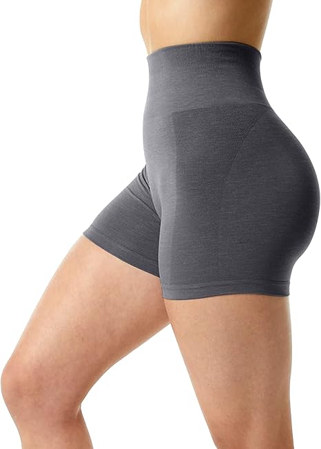 Sömlösa sportshorts med hög midja