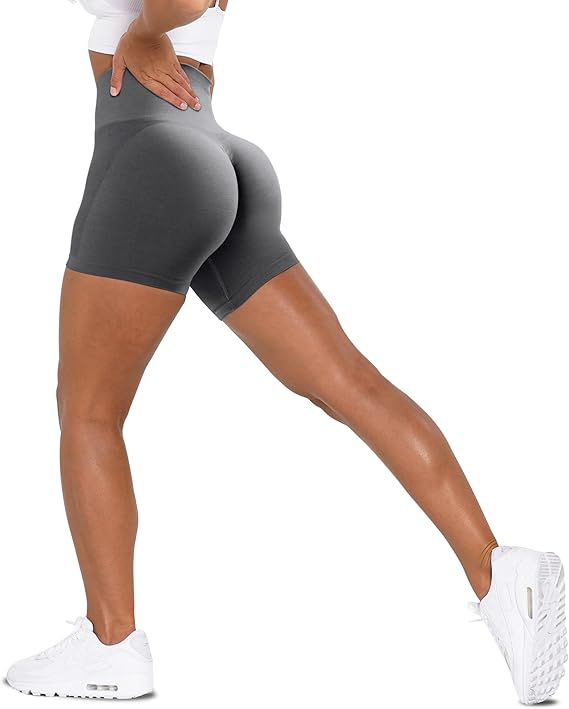 Sömlösa sportshorts med hög midja