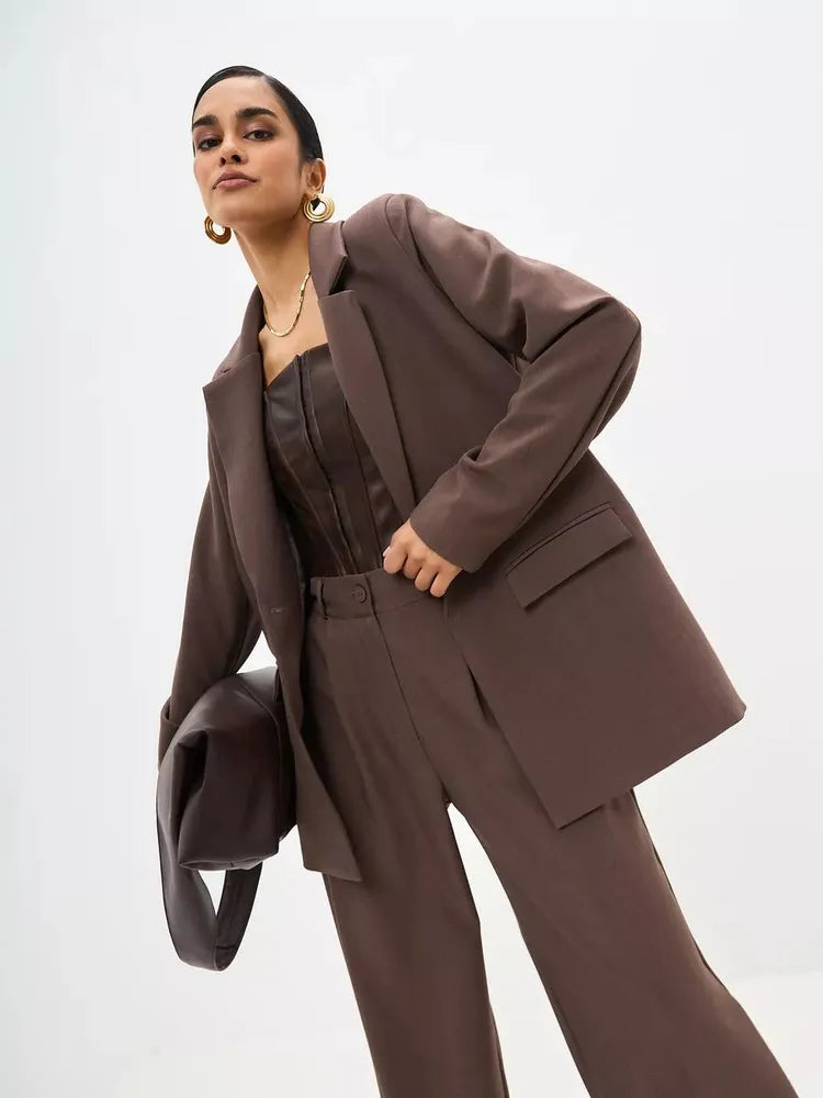 Oversize enkelknäppt kavaj