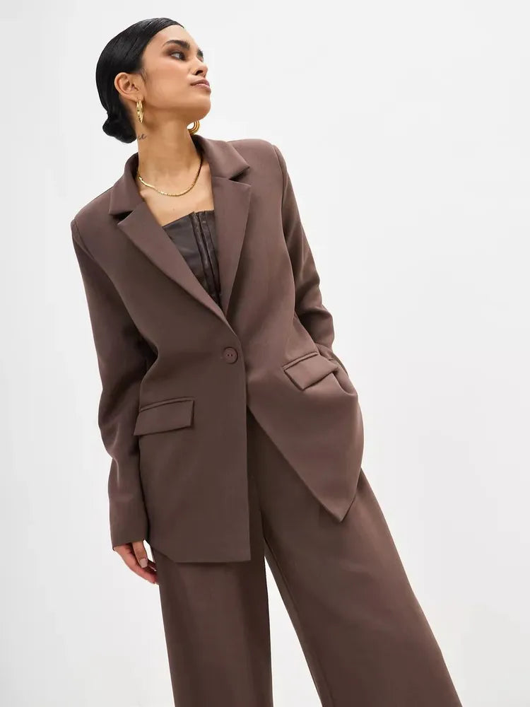 Oversize enkelknäppt kavaj