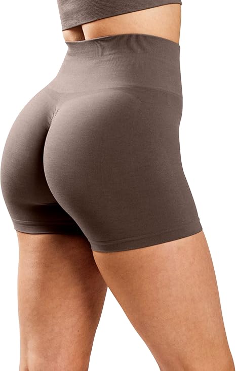 Sömlösa sportshorts med hög midja