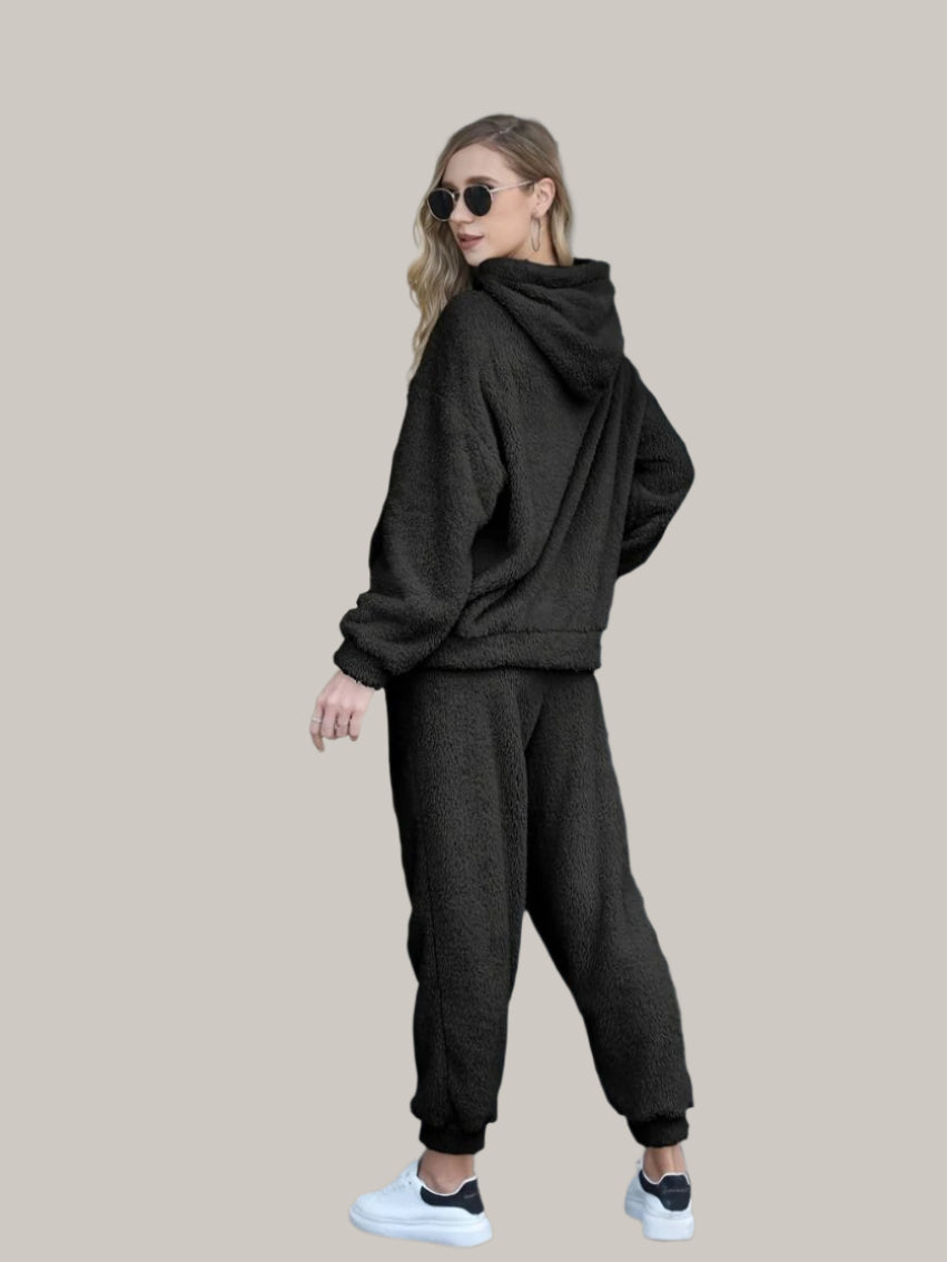 Hooded teddytoppar med byxor set