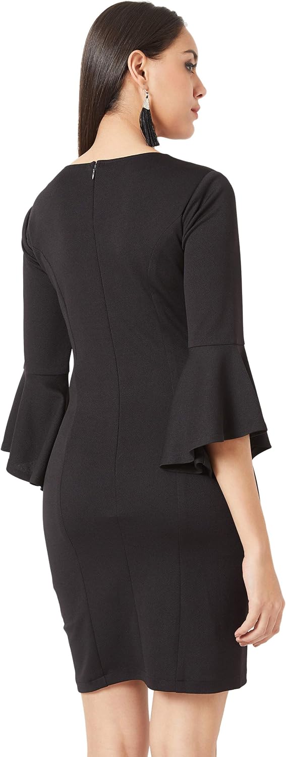 Elegant miniklänning med volangärmar