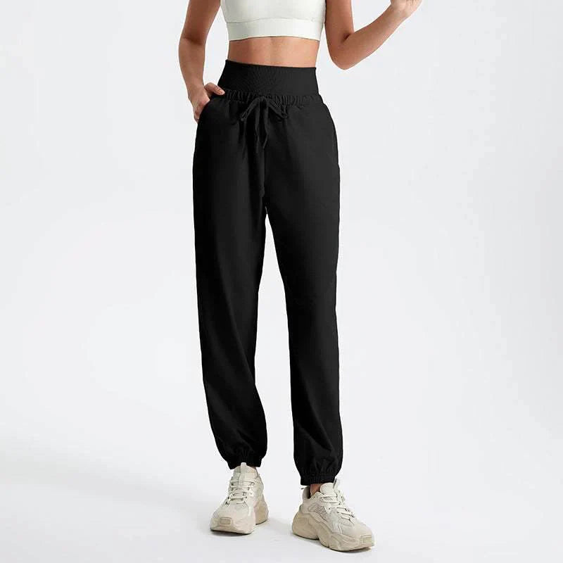 Sportiga joggingbyxor med hög midja