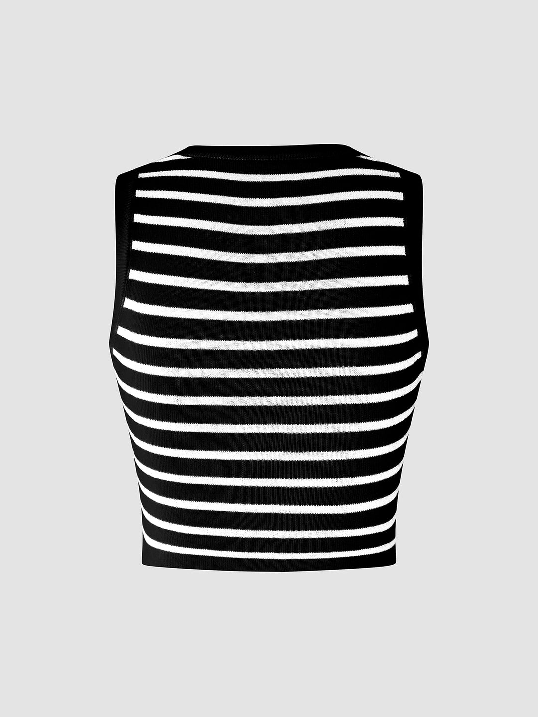 Randig ribbad ärmlös croppad topp