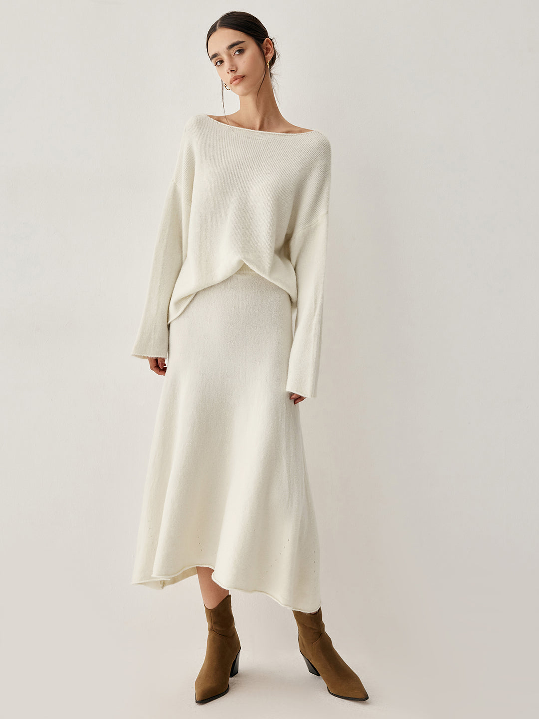 Set med oversize tröja och lång kjol