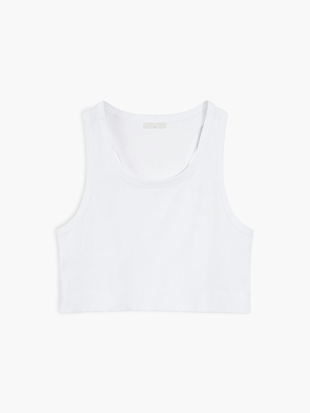 Vit cropped linne