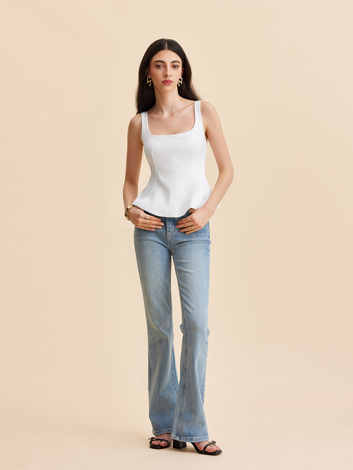 Elegant vit peplumtop