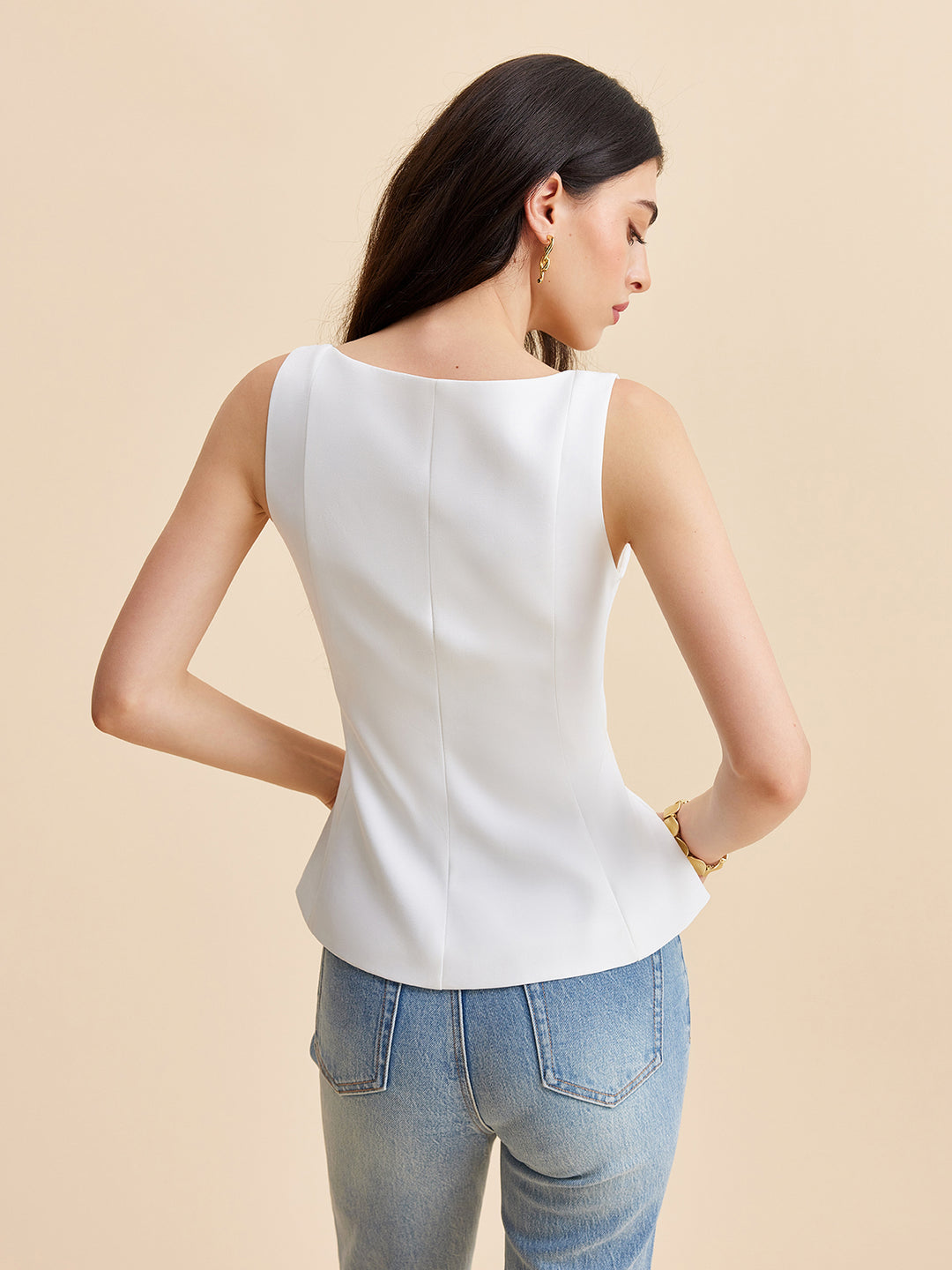 Elegant vit peplumtop