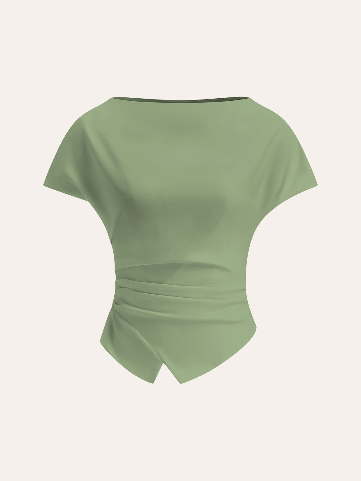 Draperad topp med asymmetrisk kant