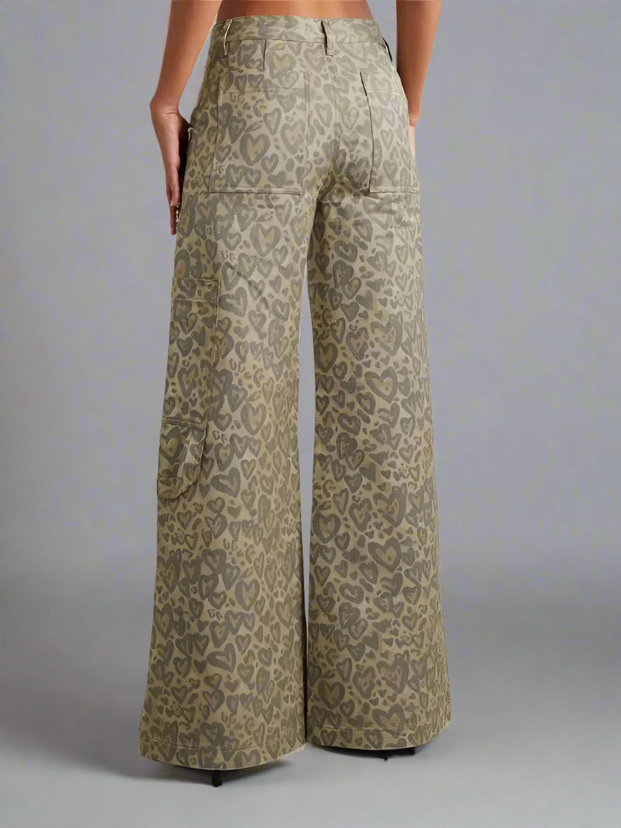 Leopard Retrojeans med utskärning