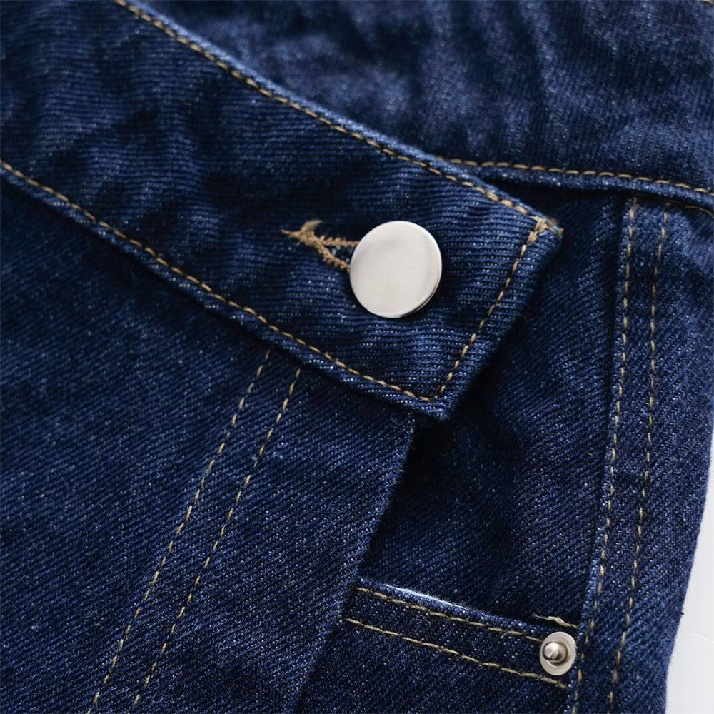 Mörkblå denimminikjol