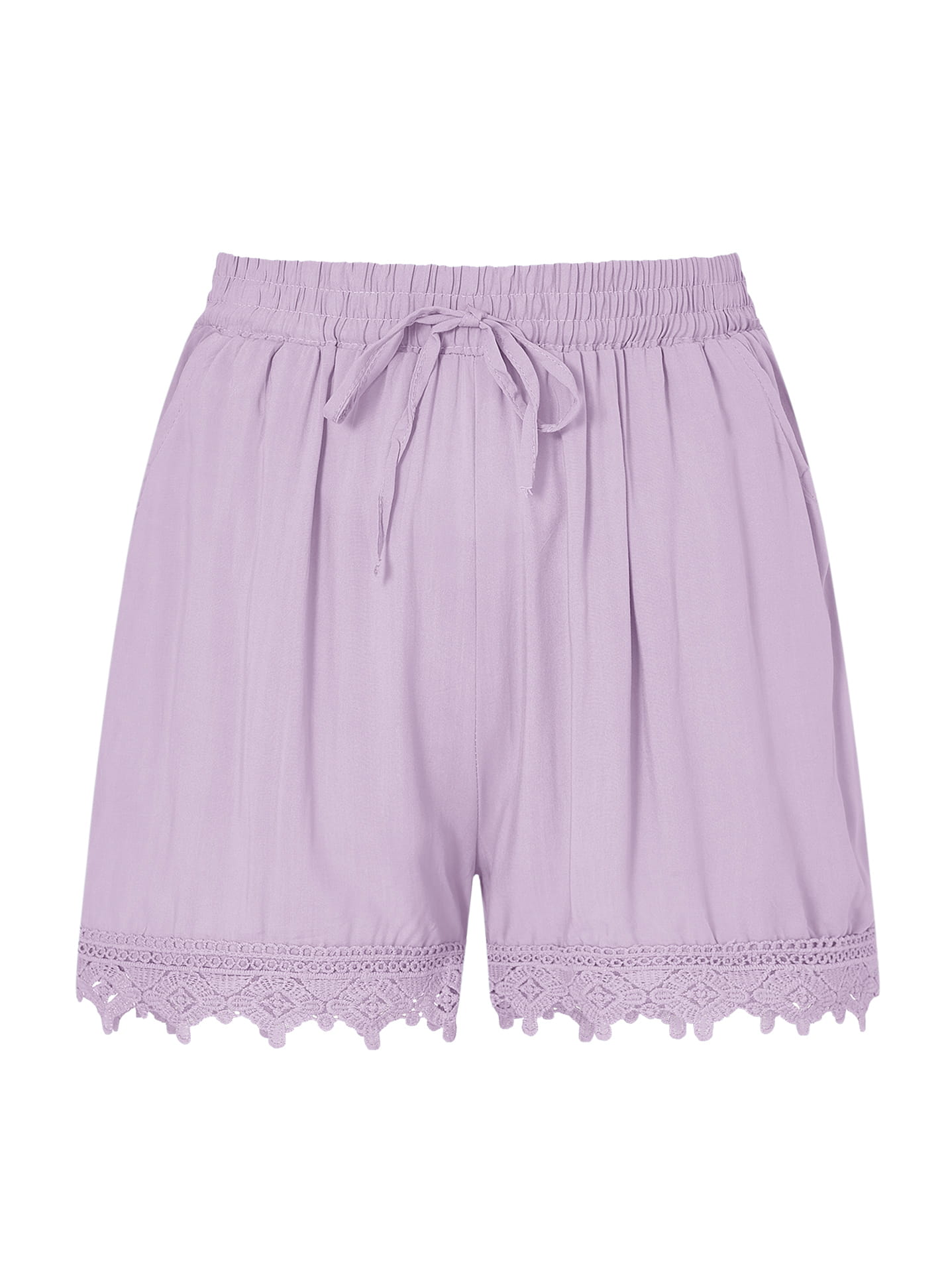 Shorts med spetskant och dragsko