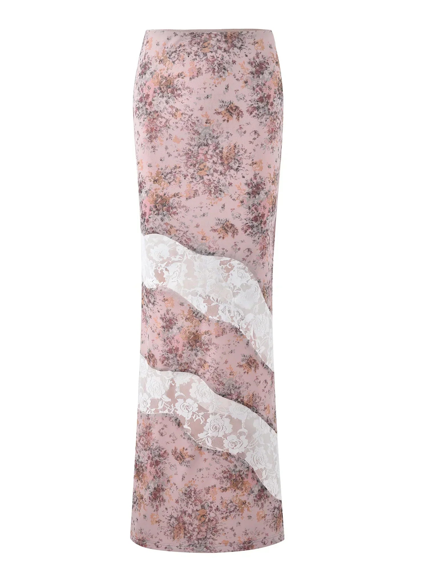 Ärmlös blommig rosa topp med maxikjol