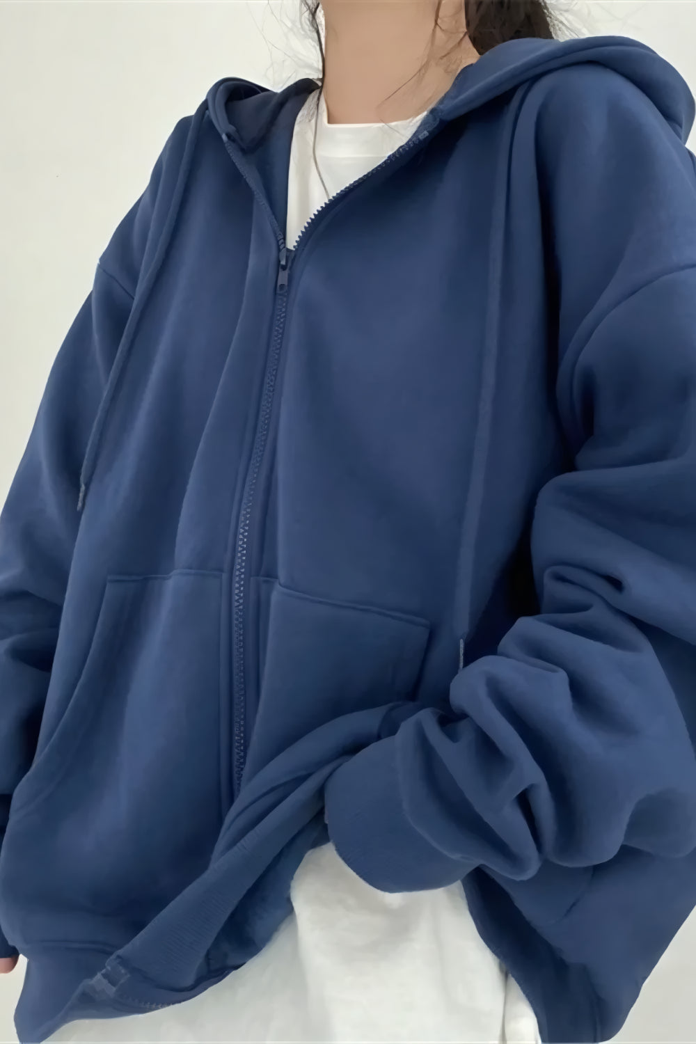 Nova Oversize Huvtröja med Dragkedja
