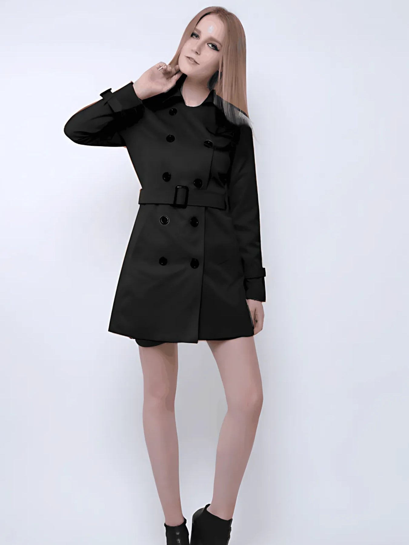 Elegant trenchcoat med skärp