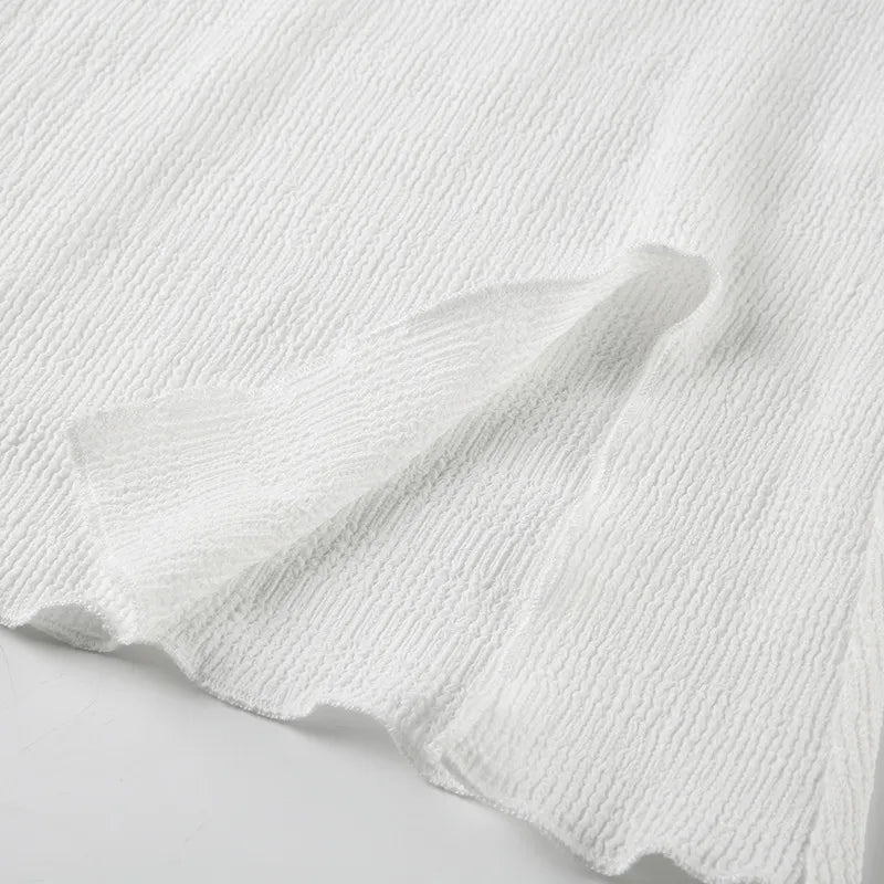 Vit baraxlad topp med knytdetalj