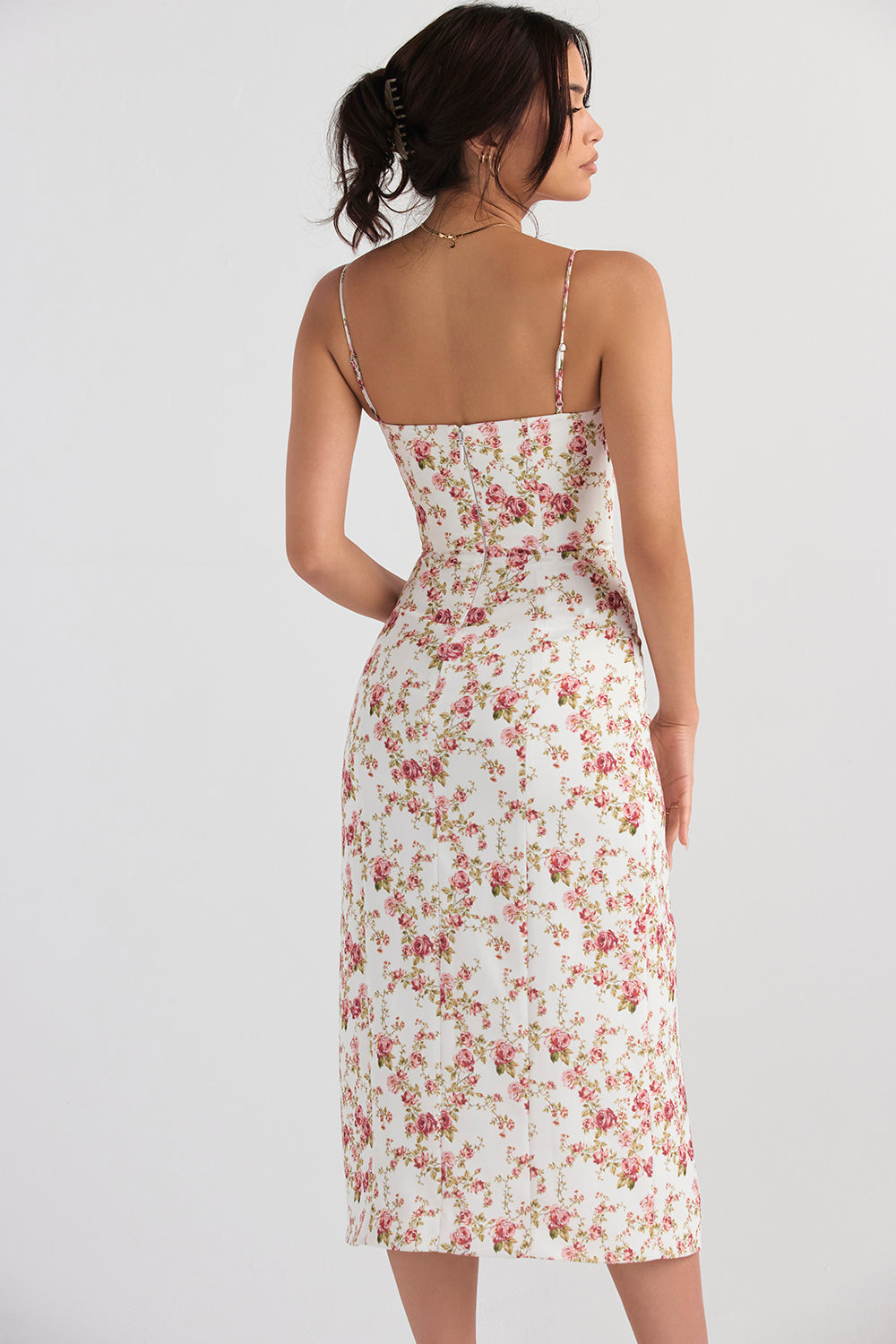 Korsett lång sundress med tryck