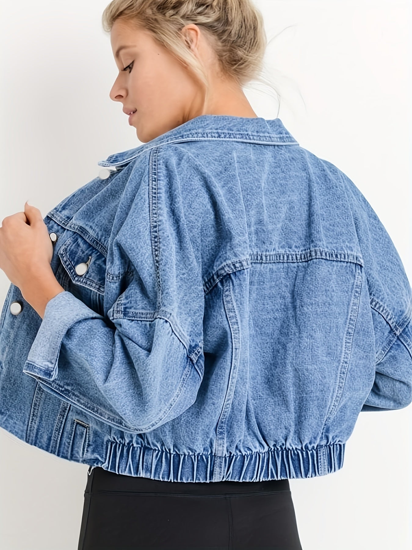 Blå jeansjackor med slag