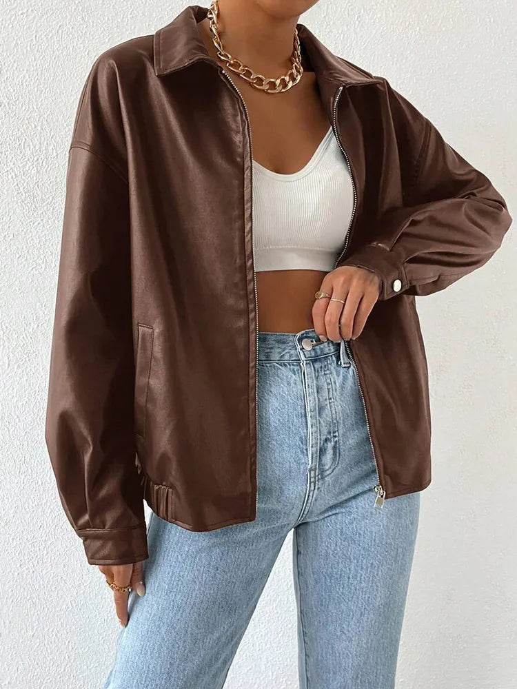 Zipjacka med skjortkrage och rak fåll