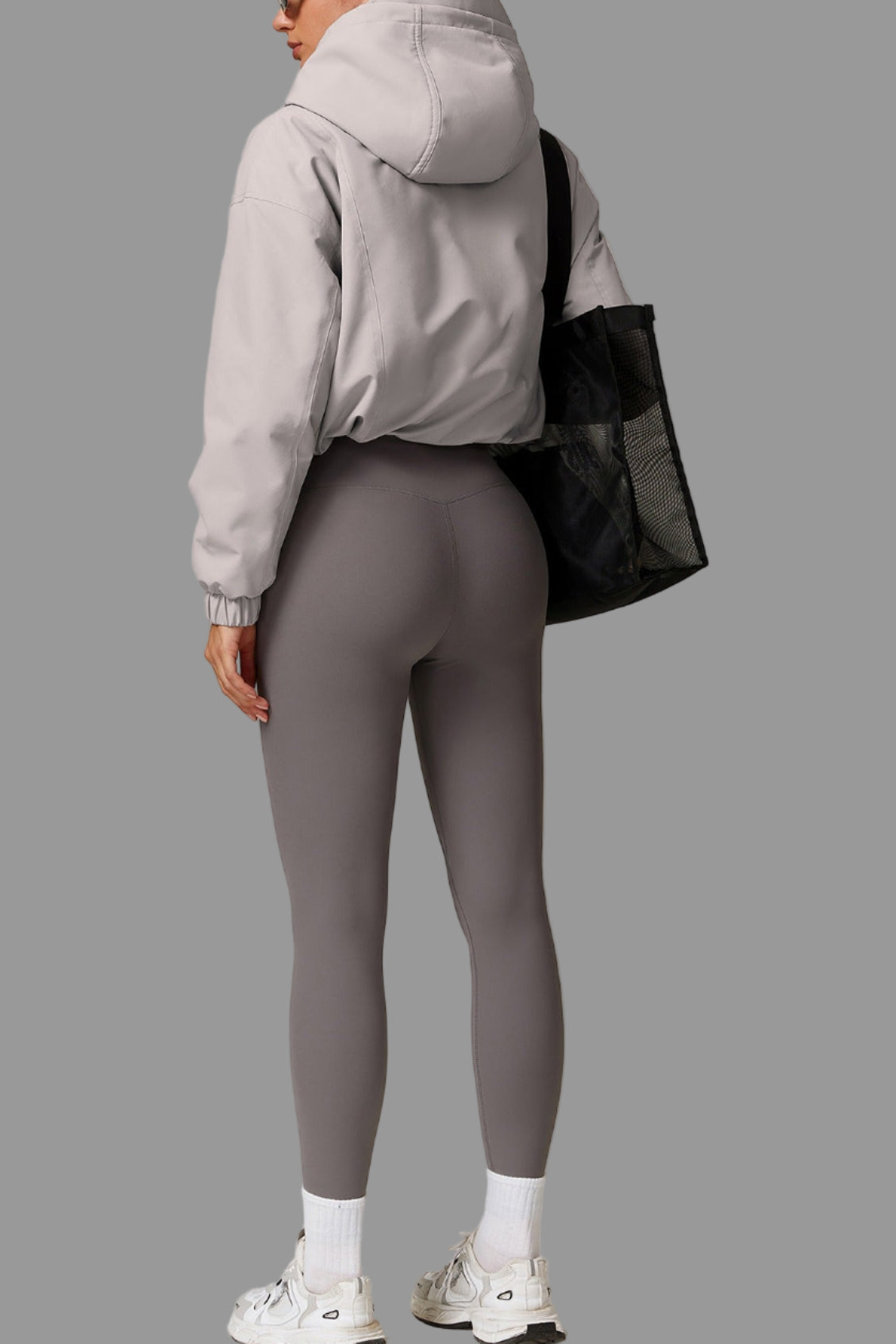 Croppad hoodad vindjacka