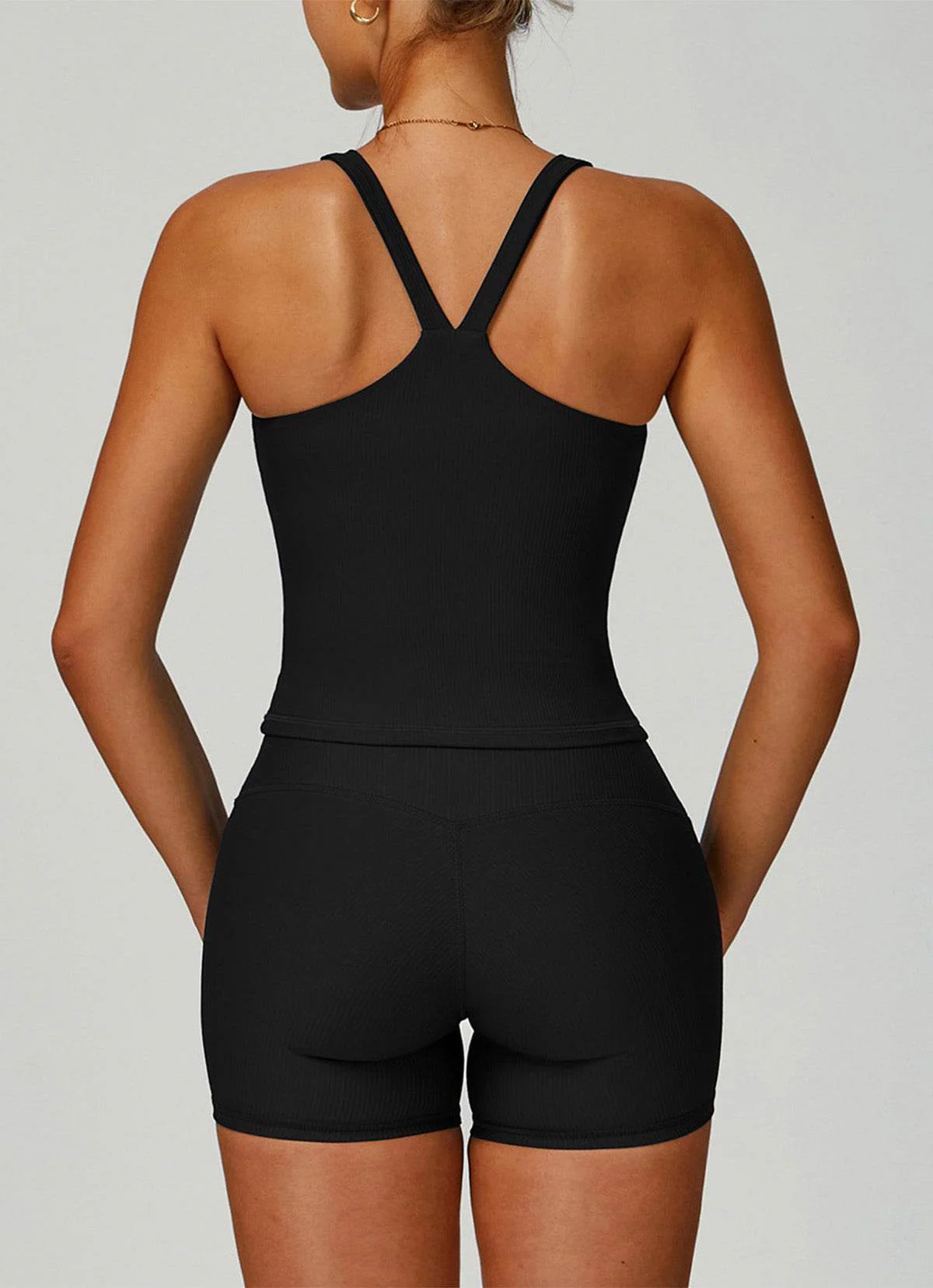 Sporty Rib set – topp och shorts