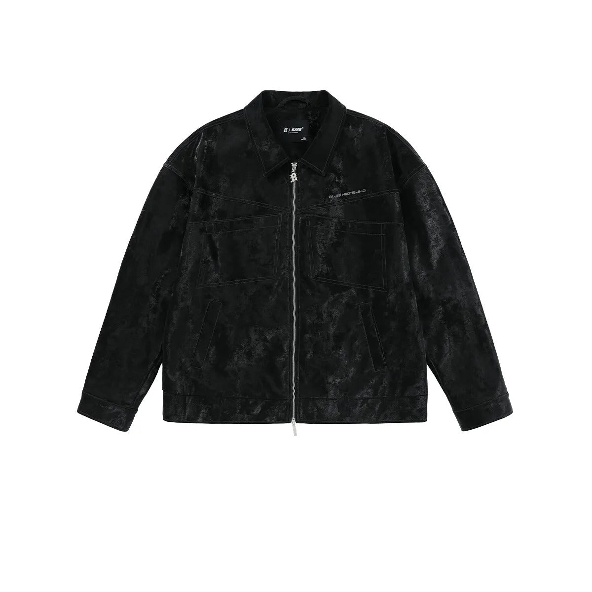 Hoodad texturerad zip-skjortjacka