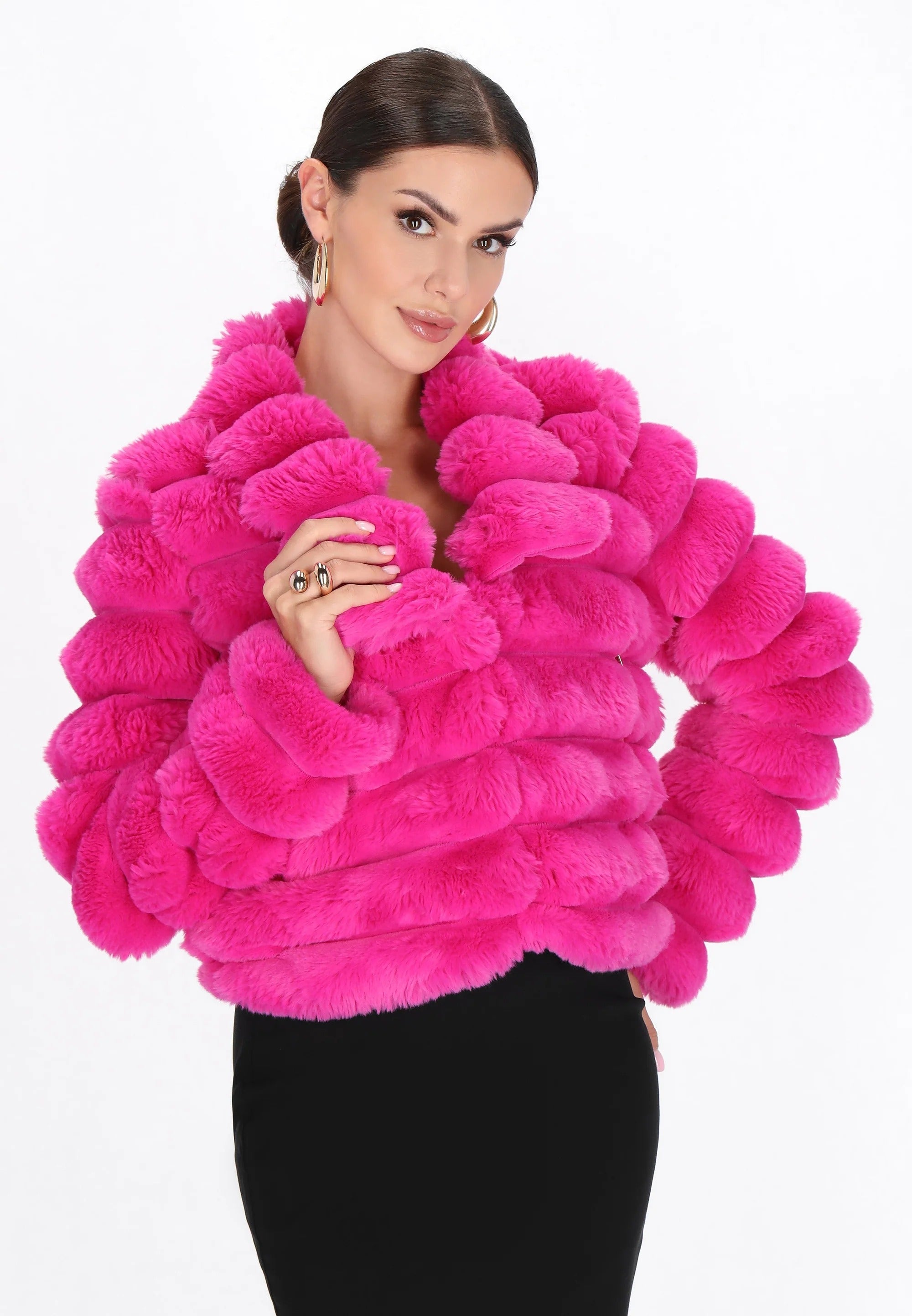 Texturerad kort statementjacka med volym