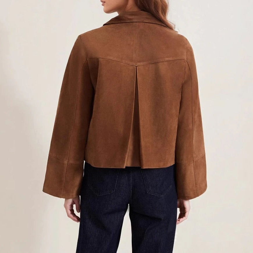 Brun kort utility-jacka