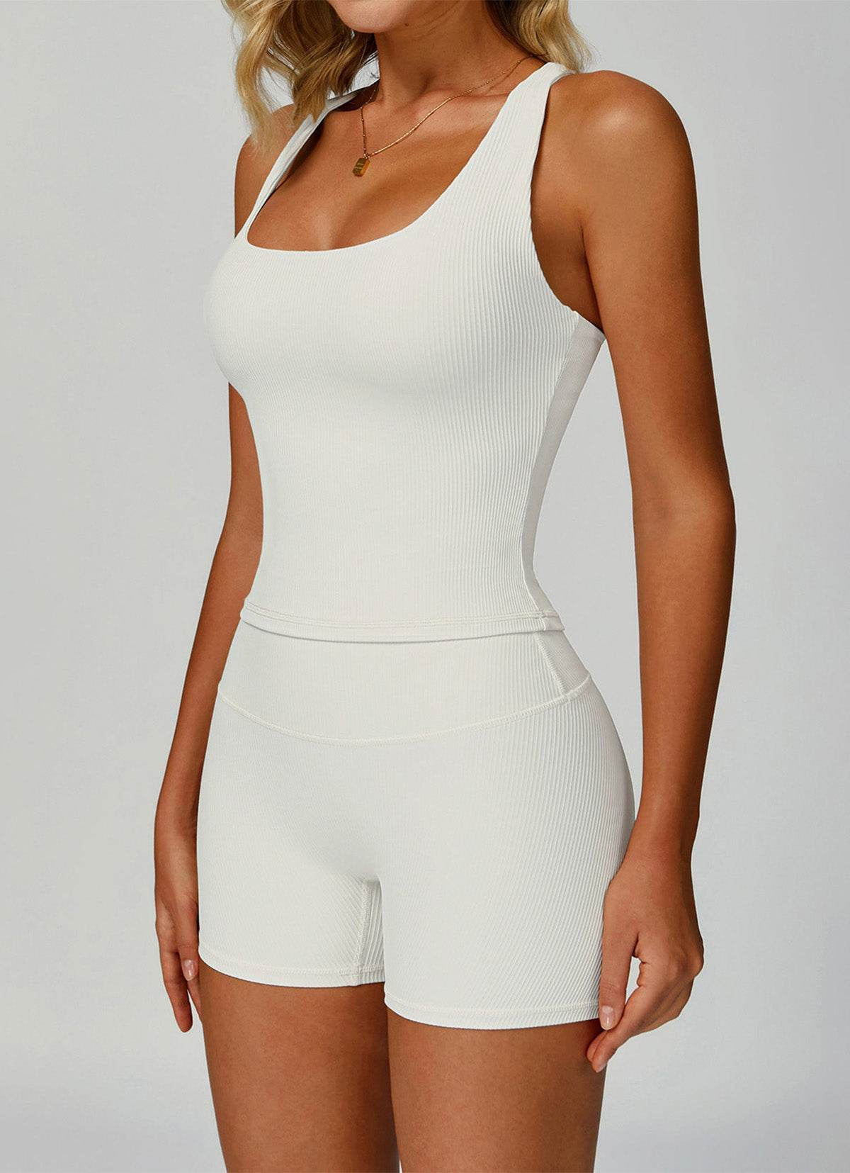 Sporty Rib set – topp och shorts