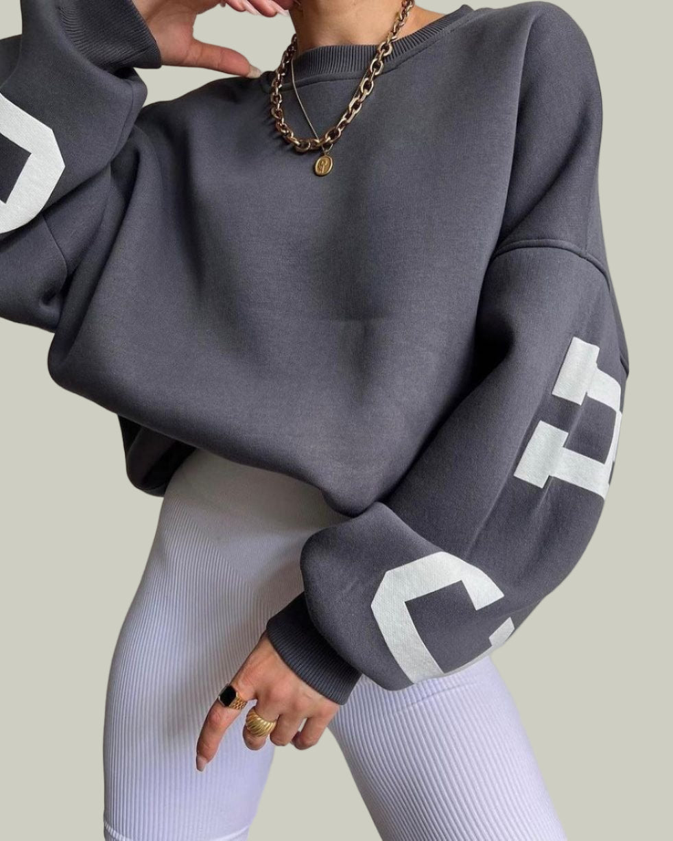 Chicago sweatshirt med ribbade kanter