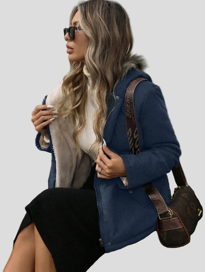 Parkas med huva – mjukt foder, justerbar midja