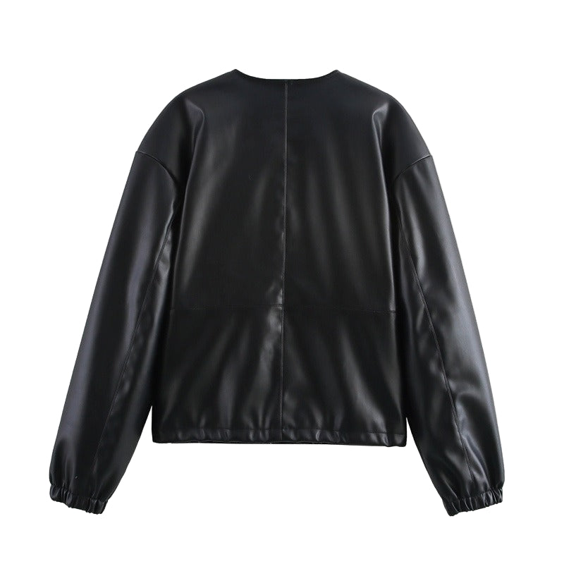 Svart kort jacka med knappar