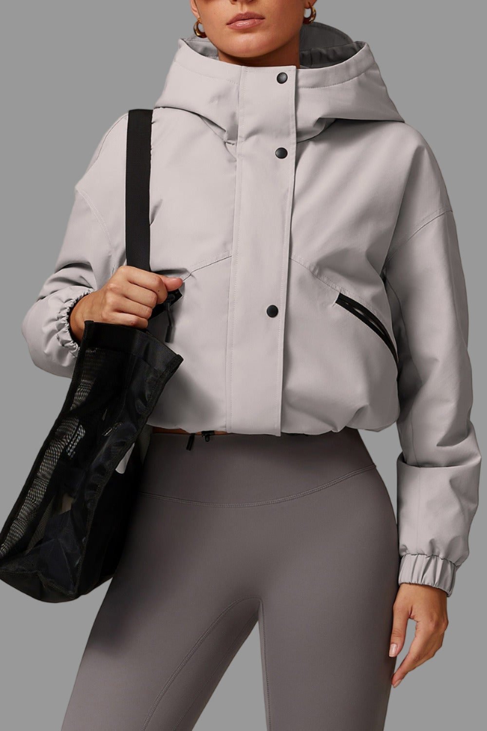 Croppad hoodad vindjacka