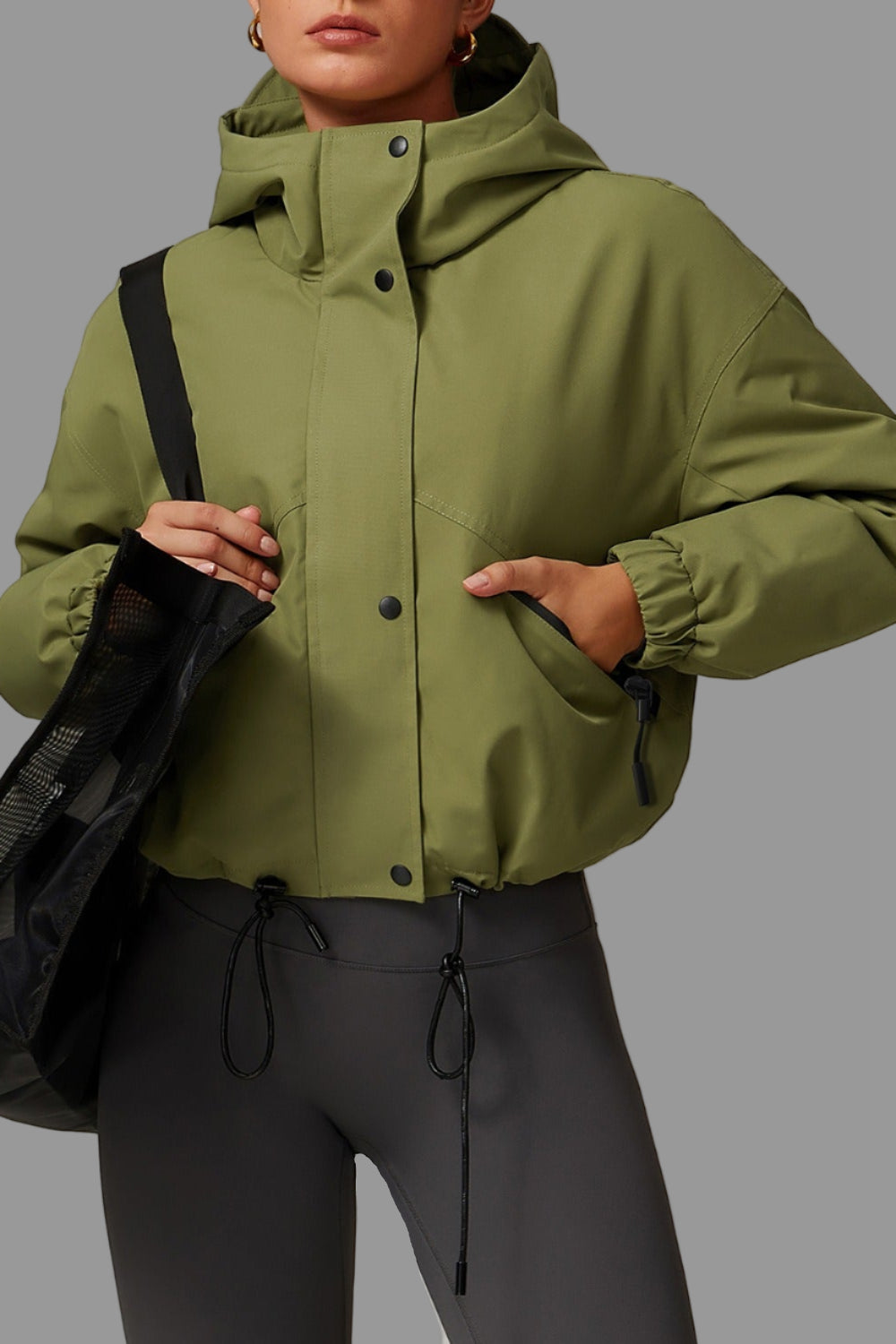 Croppad hoodad vindjacka