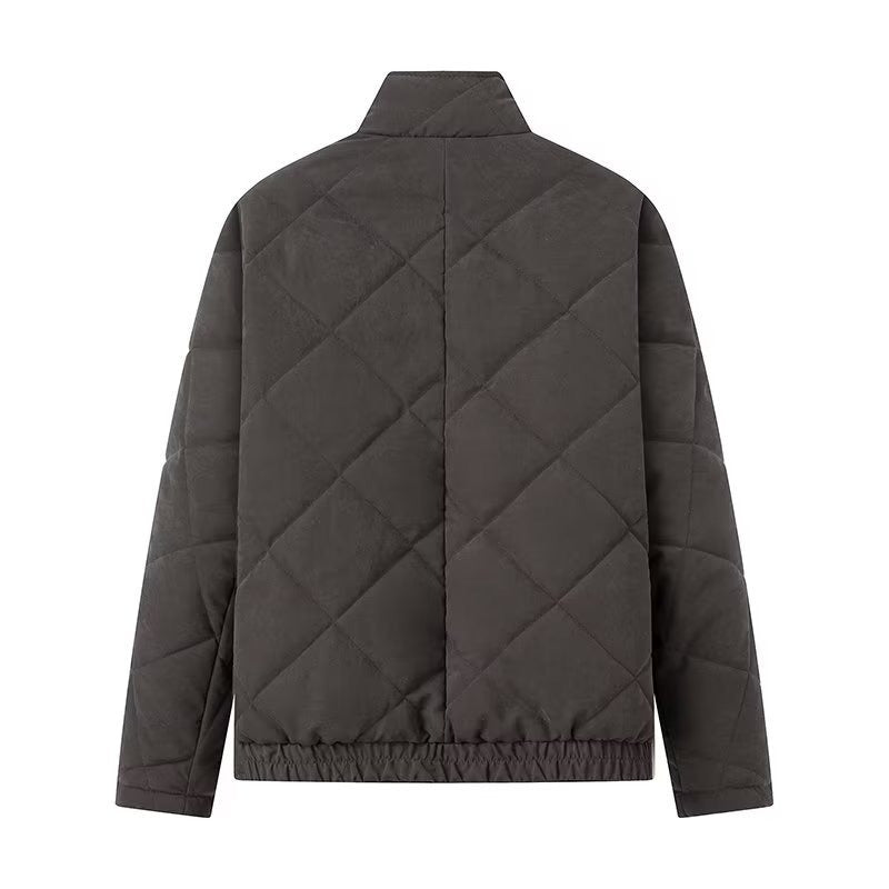 Diamantquiltad jacka med ståkrage