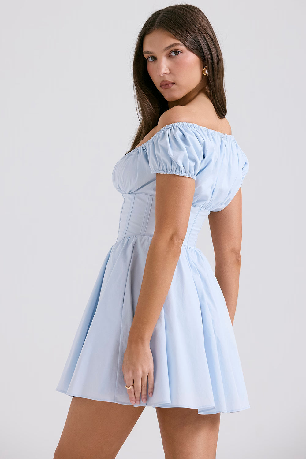 Off-shoulder Korsettklänning