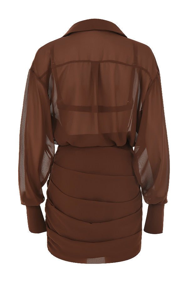 Chiffongskjortklänning och matchande behå