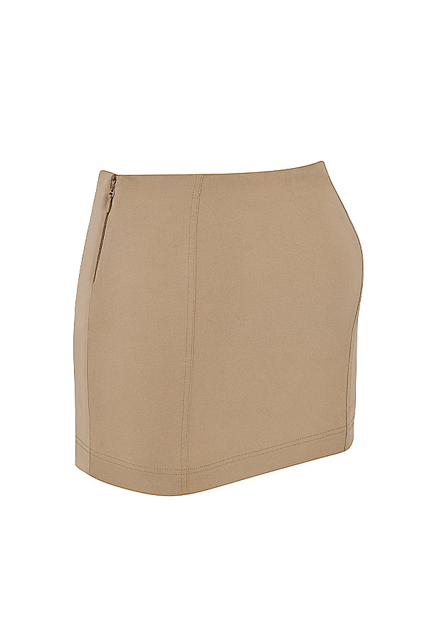 Beige skulpterad korsett med minikjol