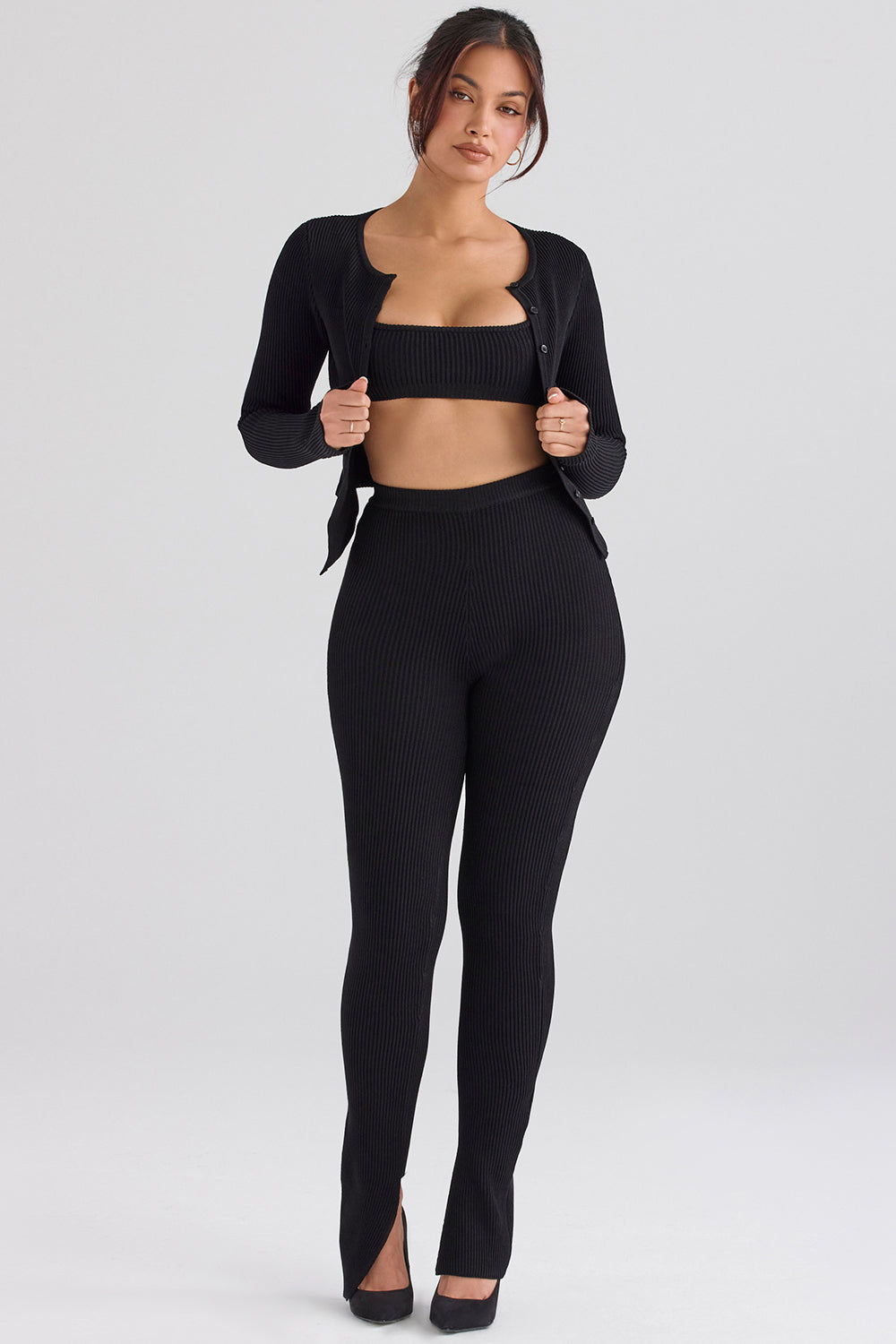 Knitted blouse with narrow pants