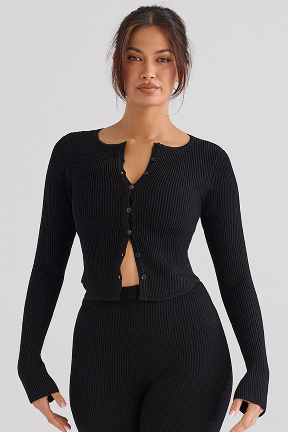 Knitted blouse with narrow pants