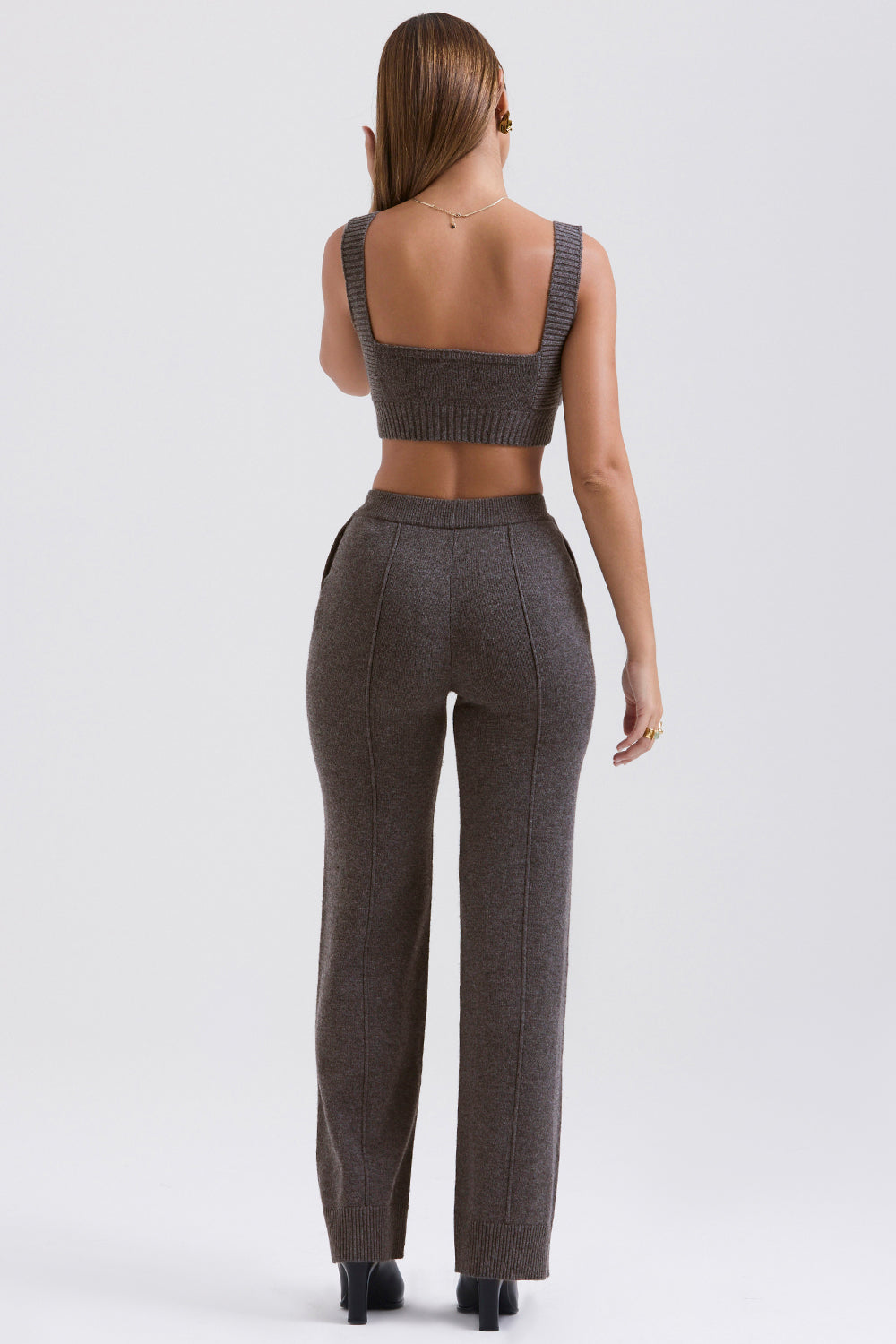 Antracit kashmirbralette med lediga byxor